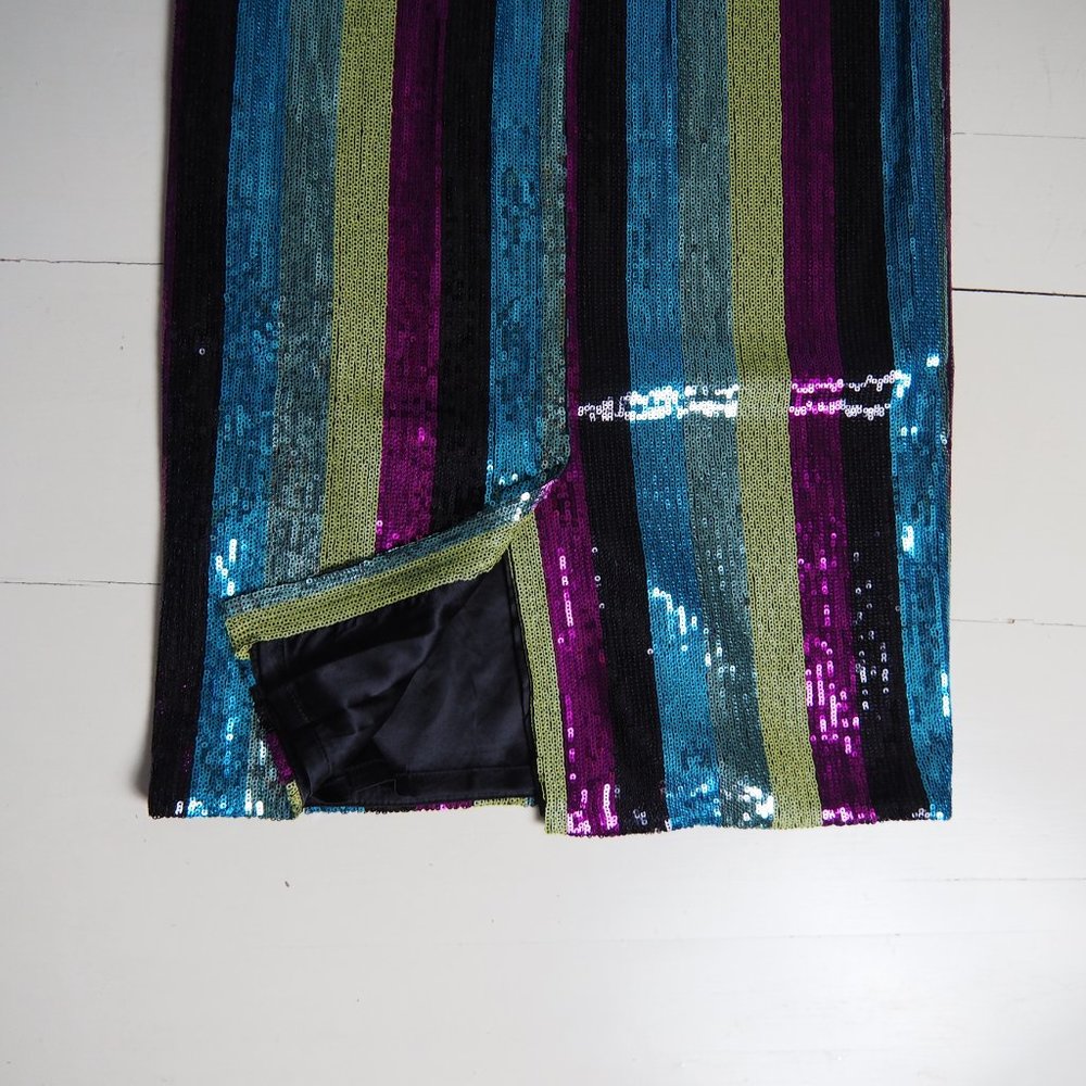 NWT Striped Sequin Skirt - Picture 6 of 11